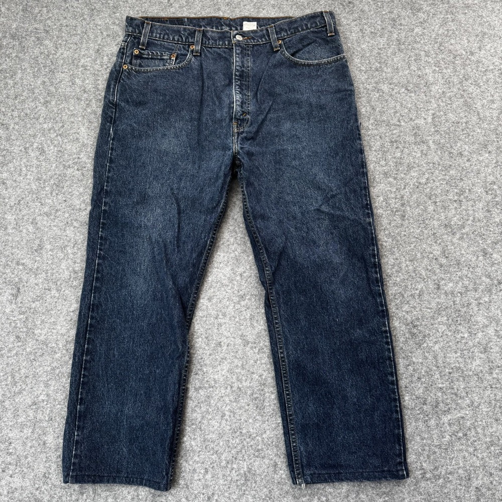 Vintage 1998 Levi's 505 Relaxed Fit Tapered Leg Blue Denim Jeans 38x30